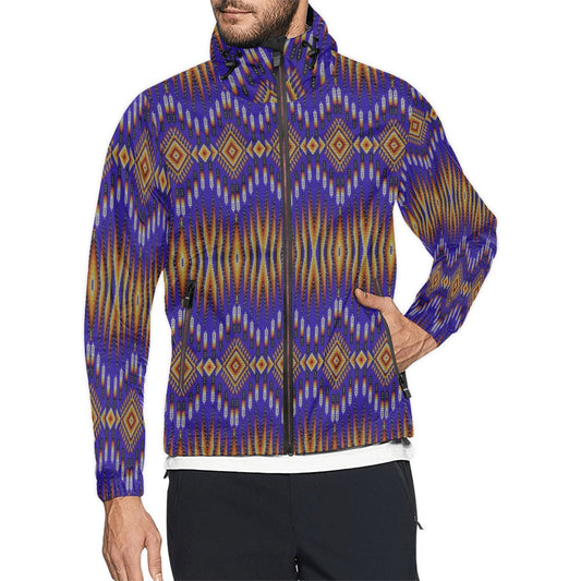 Fire Feather Blue Men's Windbreaker