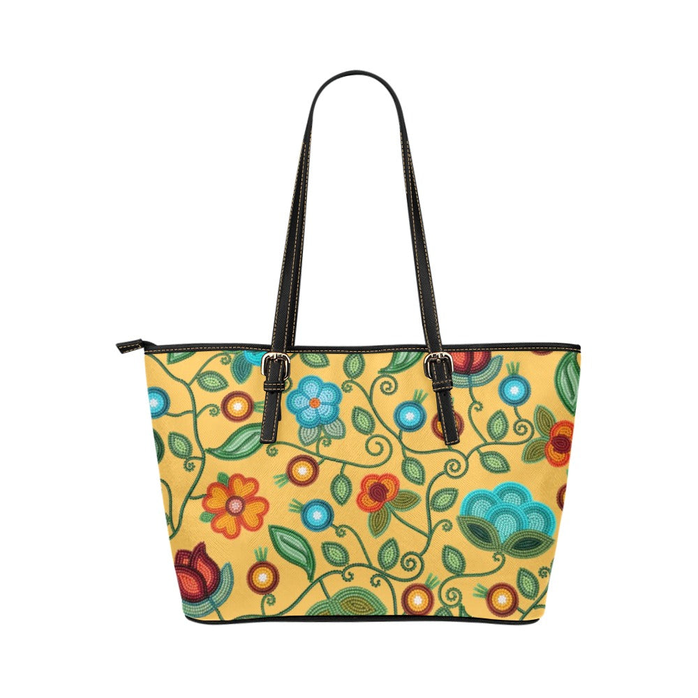 Prairie Fire Petals Honey Leather Tote
