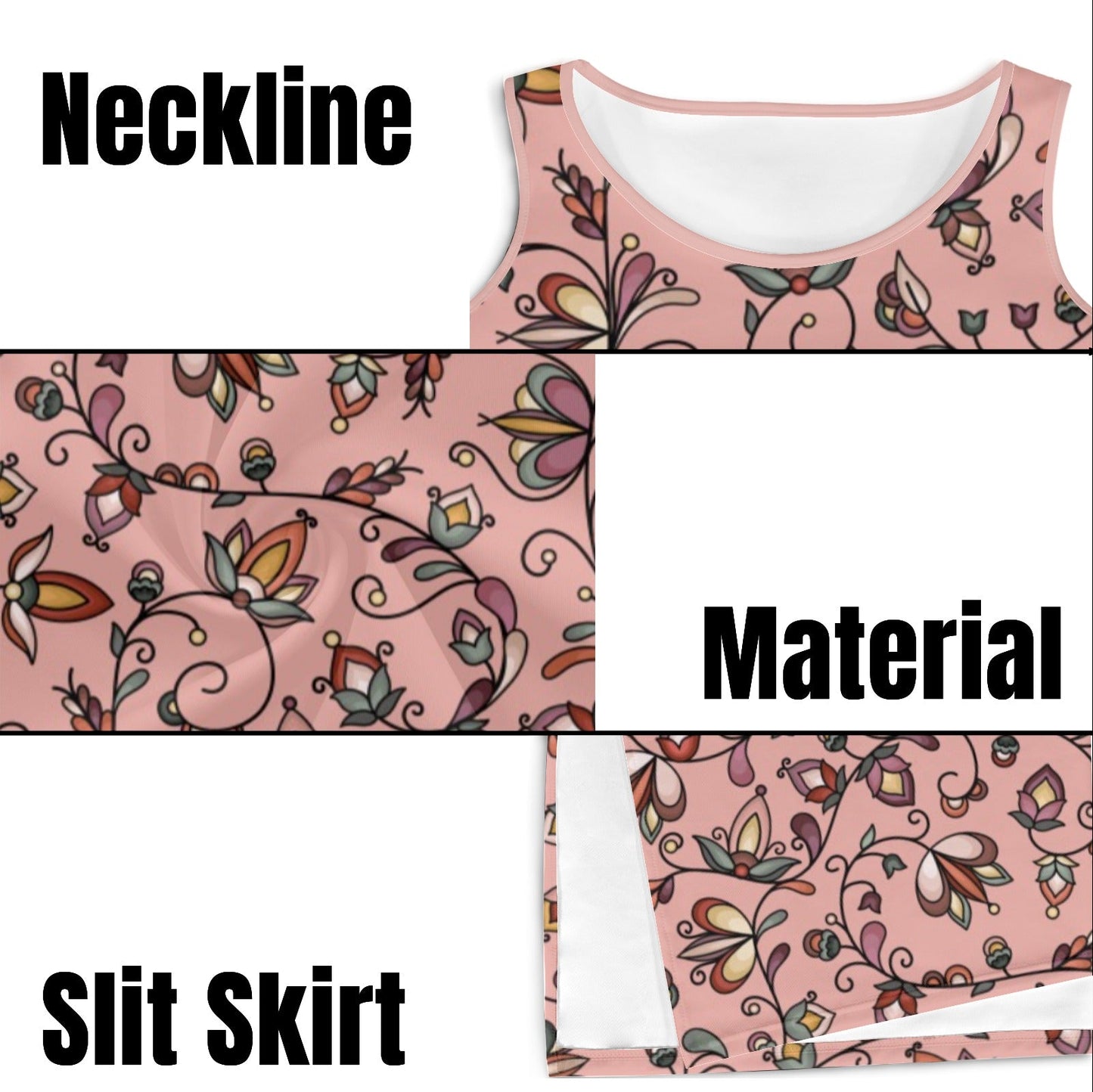 Burnt Sky Petals Peach Phaedra Sleeveless Open Fork Long Dress