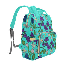 Load image into Gallery viewer, Grandmothers Stories Turquoise Multi-Function Diaper Backpack/Diaper Bag
