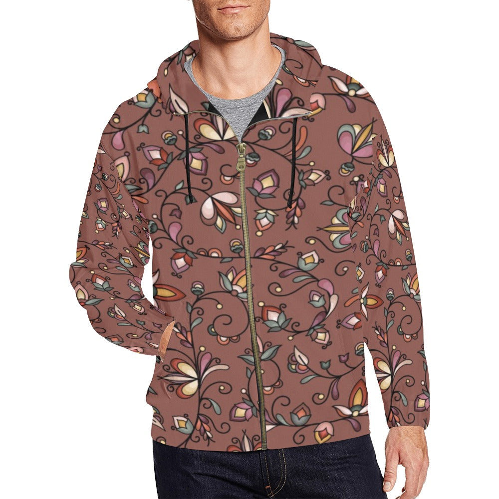 Burnt Sky Petals Zip Hoodie