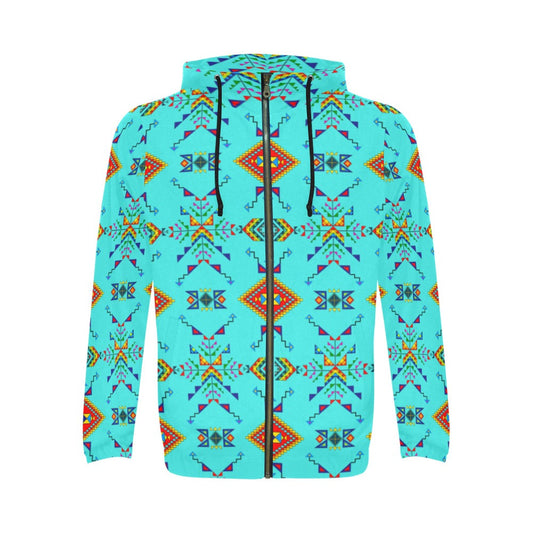 Buffalo Jump Turquoise Zip Hoodie