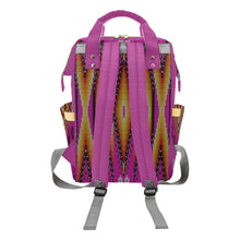 Load image into Gallery viewer, Fire Feather Pink Multi-Function Diaper Backpack/Diaper Bag
