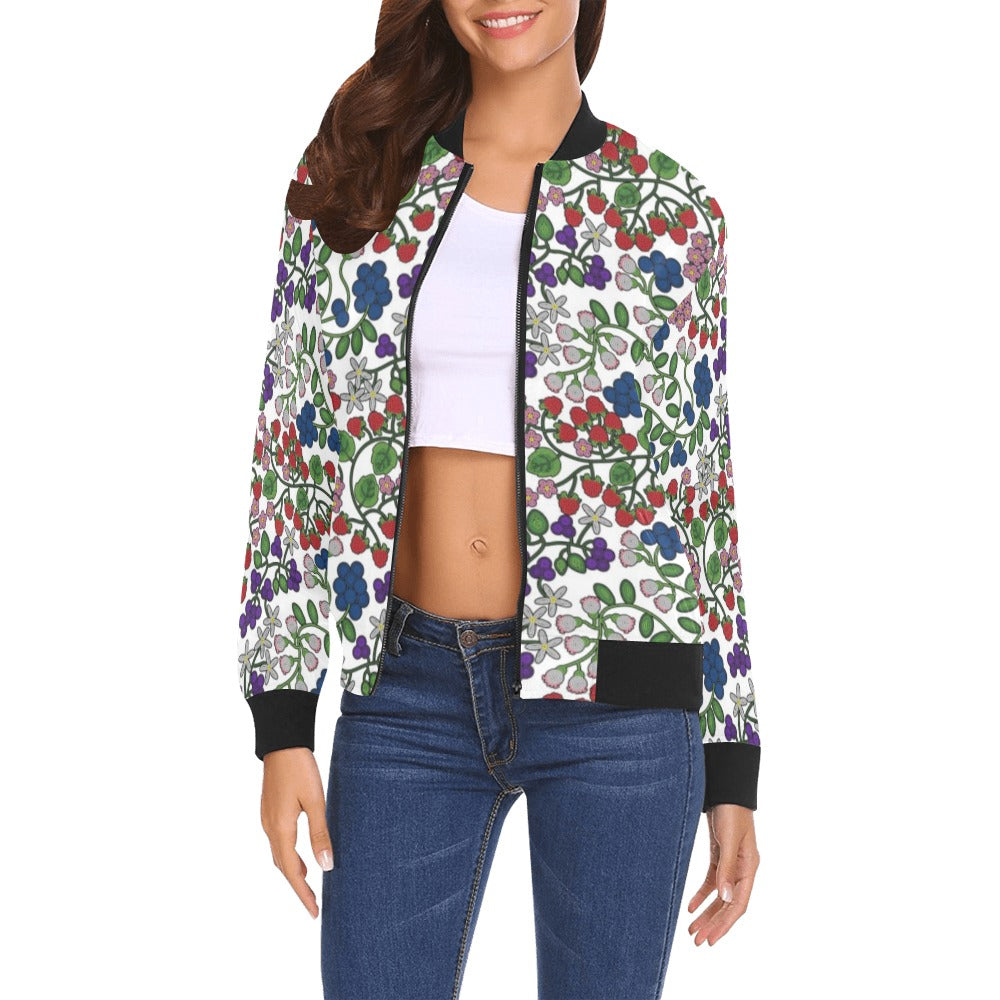 Takwakin Harvest White Bomber Jacket for Women