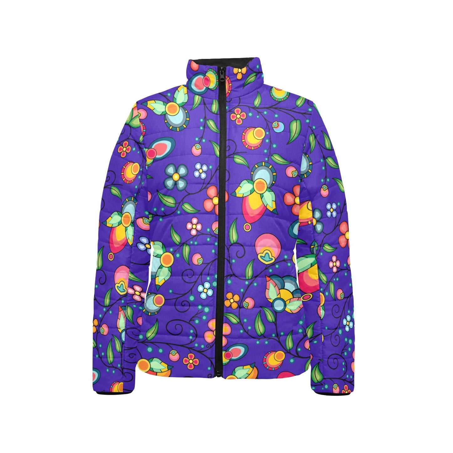 Floral Bounty Blue Women's Padded Jacket