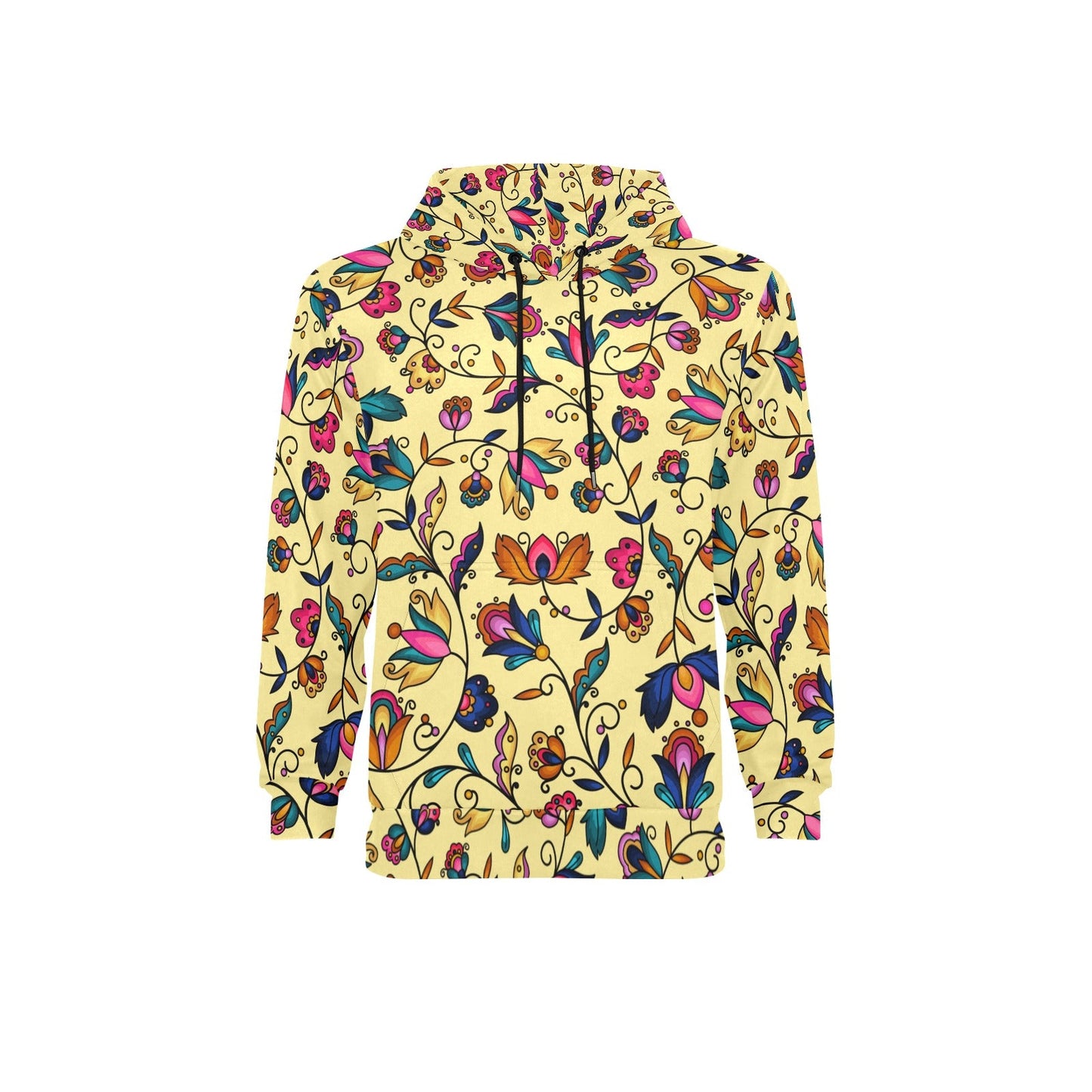 Copper Prairie Petals Yellow Men's Long Sleeve Fleece Hoodie