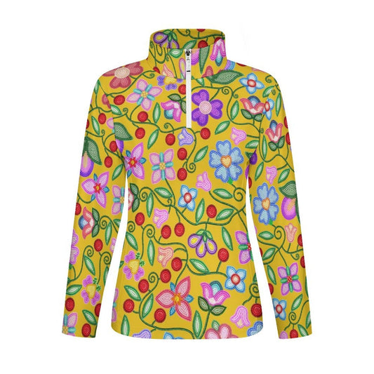 Petal Harmony Ochre Long Sleeve Yoga Shirt