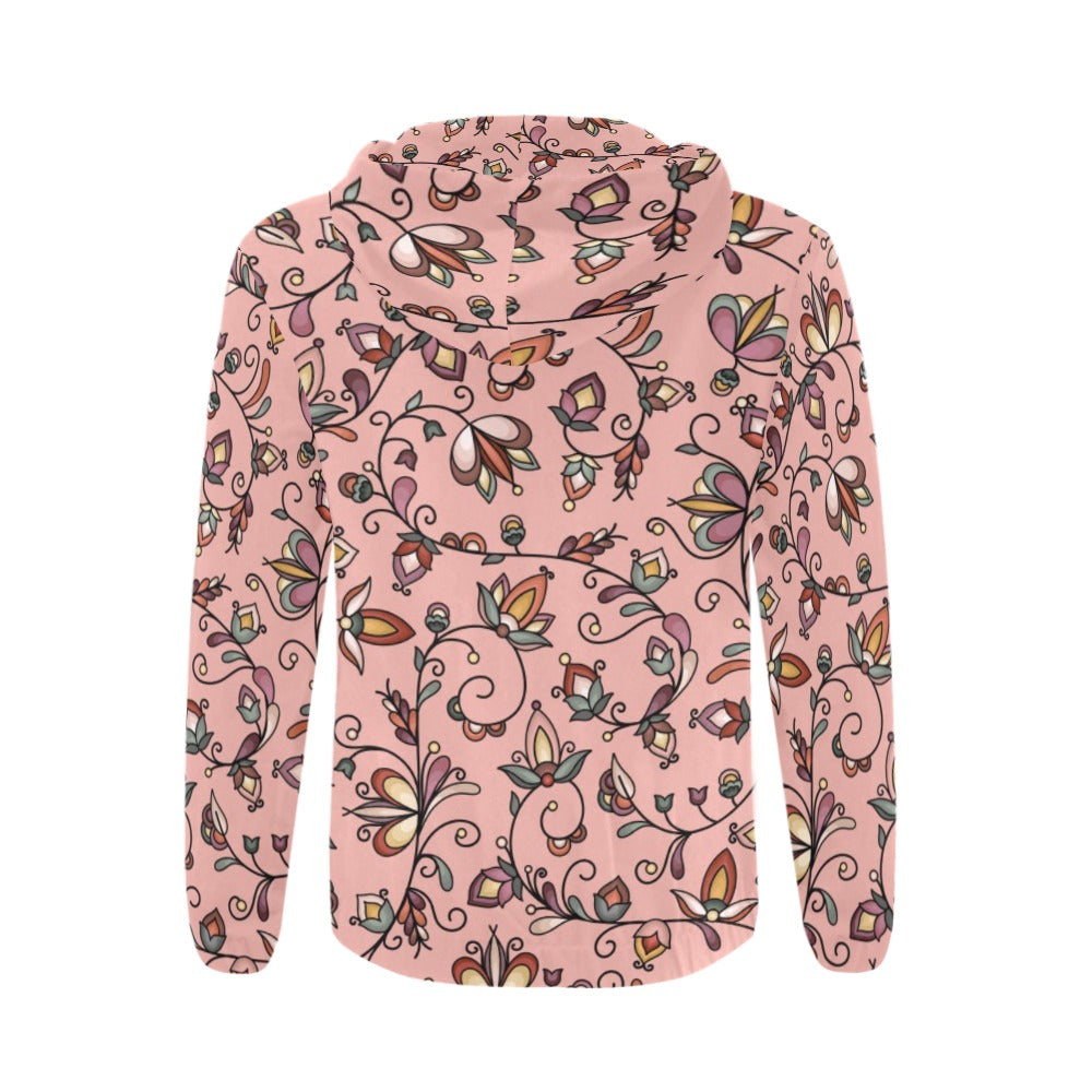 Burnt Sky Petals Peach Zip Hoodie