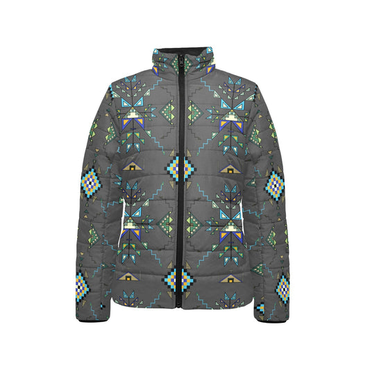 Bear Shield Dark Gray Stand Collar Jacket