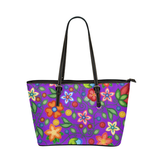 Morning Harmony Purple Leather Tote