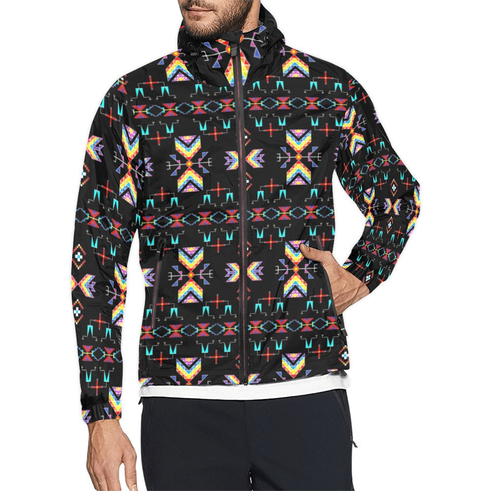 Rainy Chief Rainbow Black Men's Windbreaker