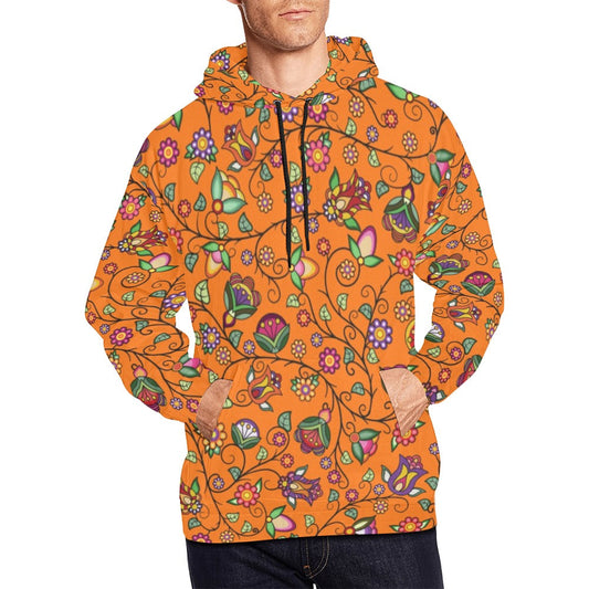 Heartbeat Petals Orange Hoodie for Men
