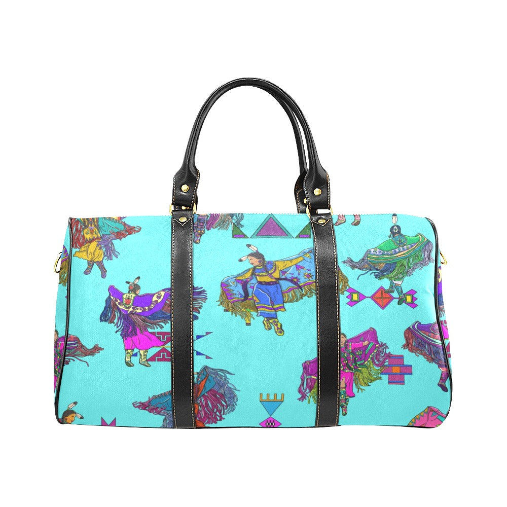 Women's Fancy Dancers Turquoise Large Travel Bag