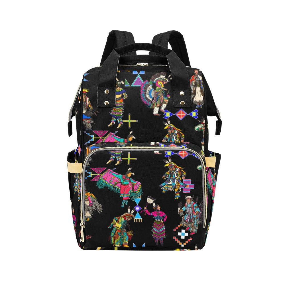 Grand Entry Dancers Black Multi-Function Diaper Backpack