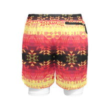 Load image into Gallery viewer, Soleil Fusion Rouge Men&#39;s Sports Shorts with Compression Liner
