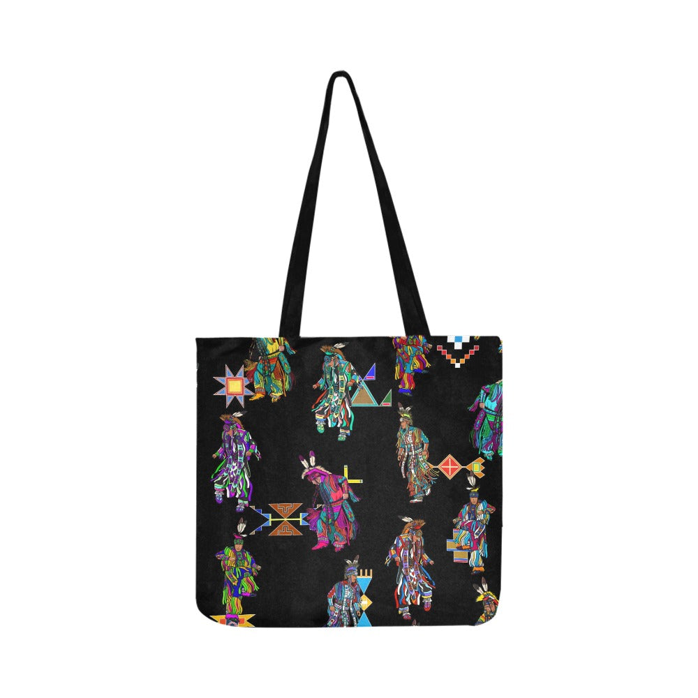 Men's Grass Dancers Black Reusable Shopping Bag