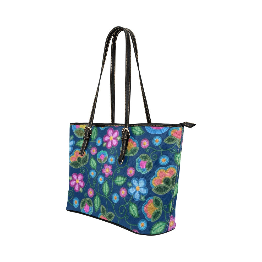 Turquoise Sunbeam Blue Leather Tote
