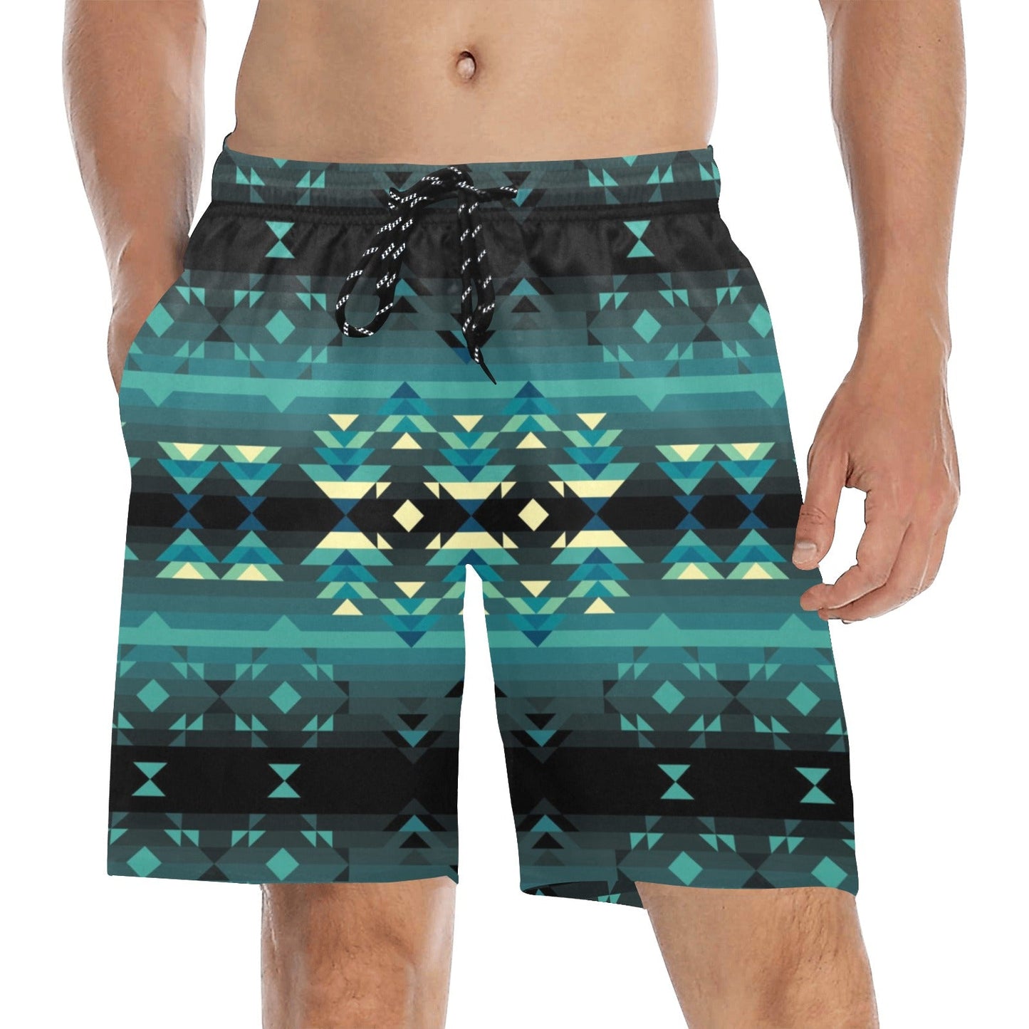 Inspire Green Men's Mid-Length Beach Shorts