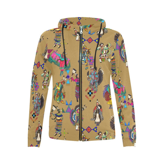 Grand Entry Dancers Earth Clay Full Zip Hoodie for Women