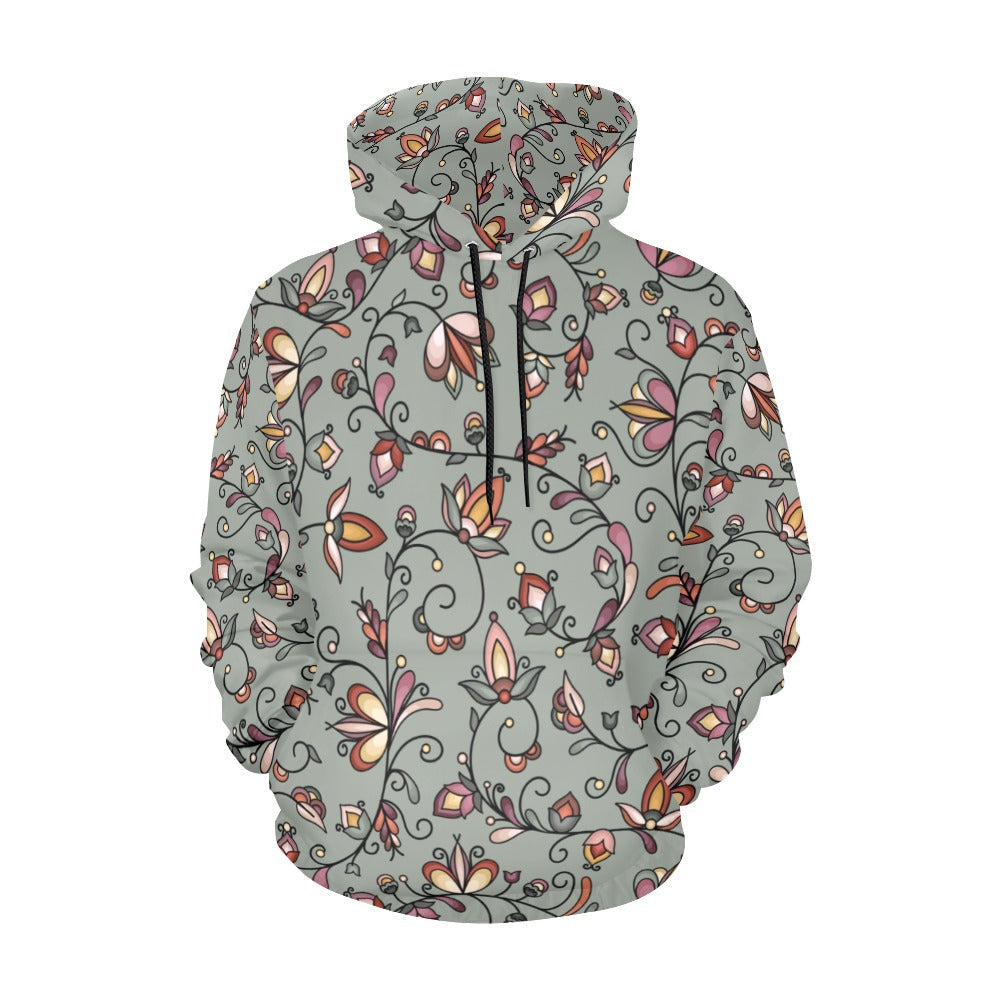 Burnt Sky Petals Green Hoodie for Men