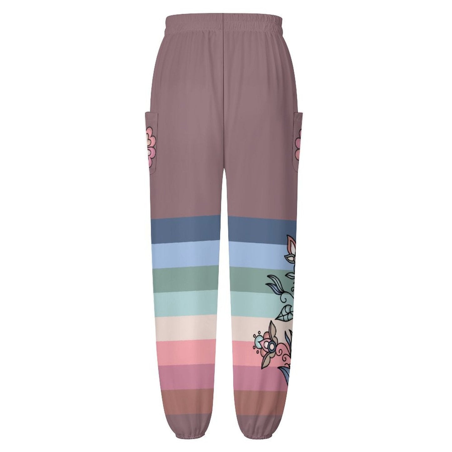 Frostfall Radiance Plum Brown Ribbon Joggers