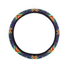 Load image into Gallery viewer, Dreams of Ancestors Indigo Steering Wheel Cover with Elastic Edge
