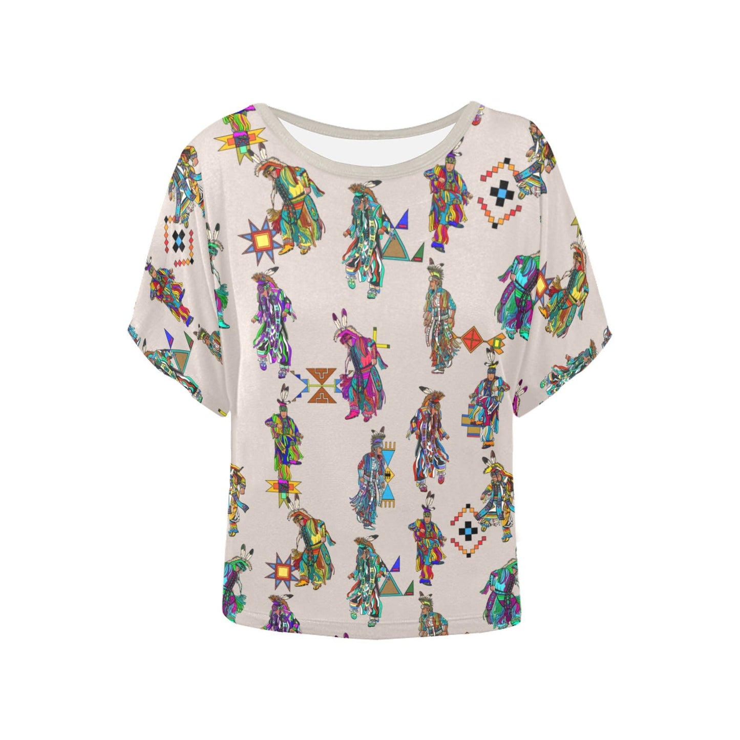 Men's Grass Dancers Muslin Women's Batwing-Sleeved Blouse T shirt