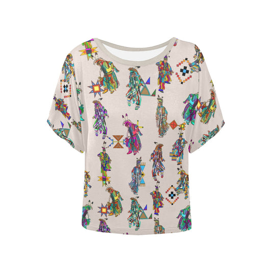 Men's Grass Dancers Muslin Women's Batwing-Sleeved Blouse T shirt