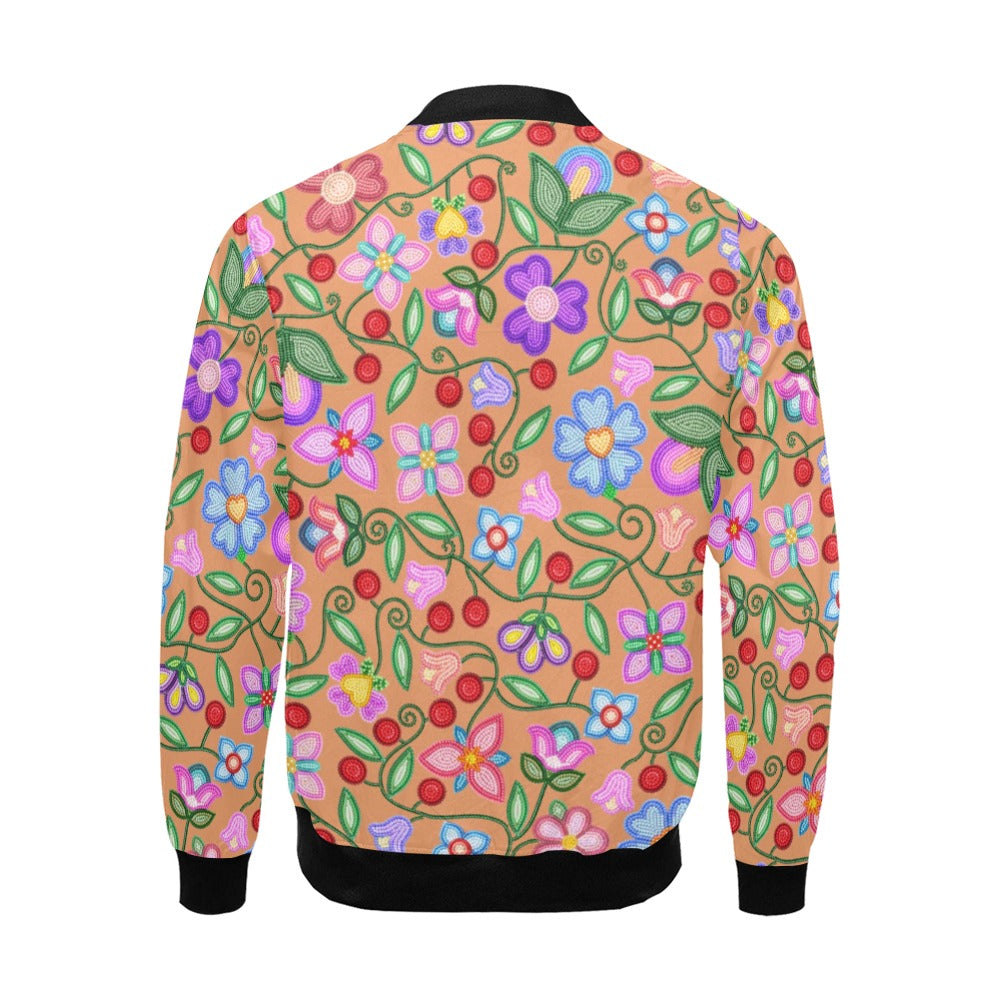 Petal Harmony Terracotta Bomber Jacket