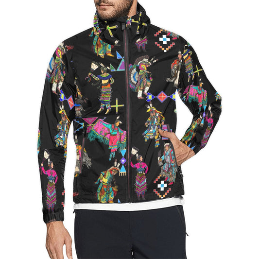 Grand Entry Dancers Black Men's Windbreaker