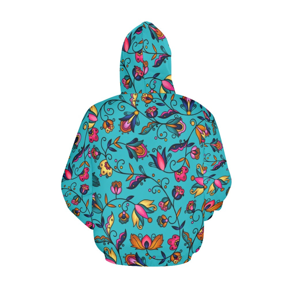 Copper Prairie Petals Turquoise Hoodie for Men