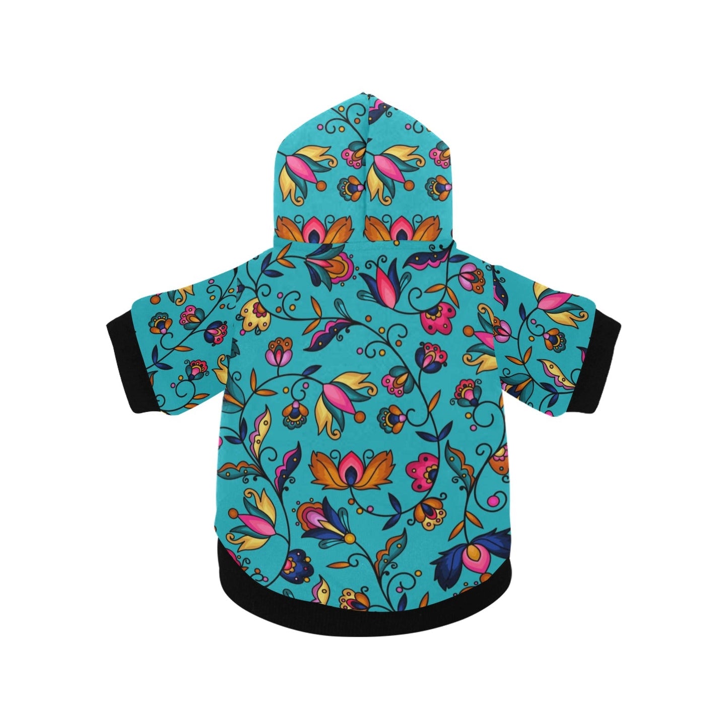 Copper Prairie Petals Turquoise Pet Dog Hoodie
