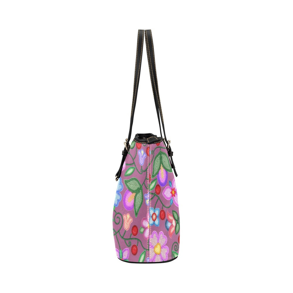 Petal Harmony Dusty Rose Leather Tote