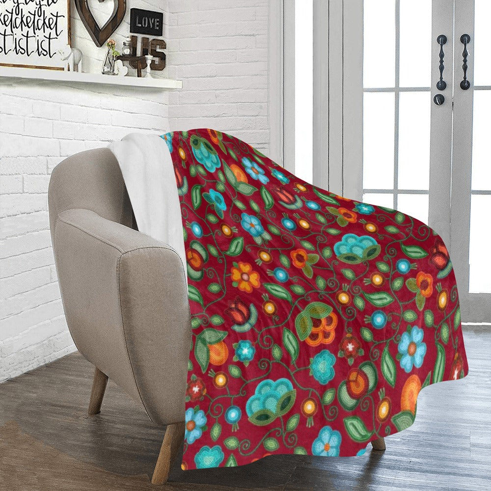 Prairie Fire Petals Red Large Micro Fleece Blanket