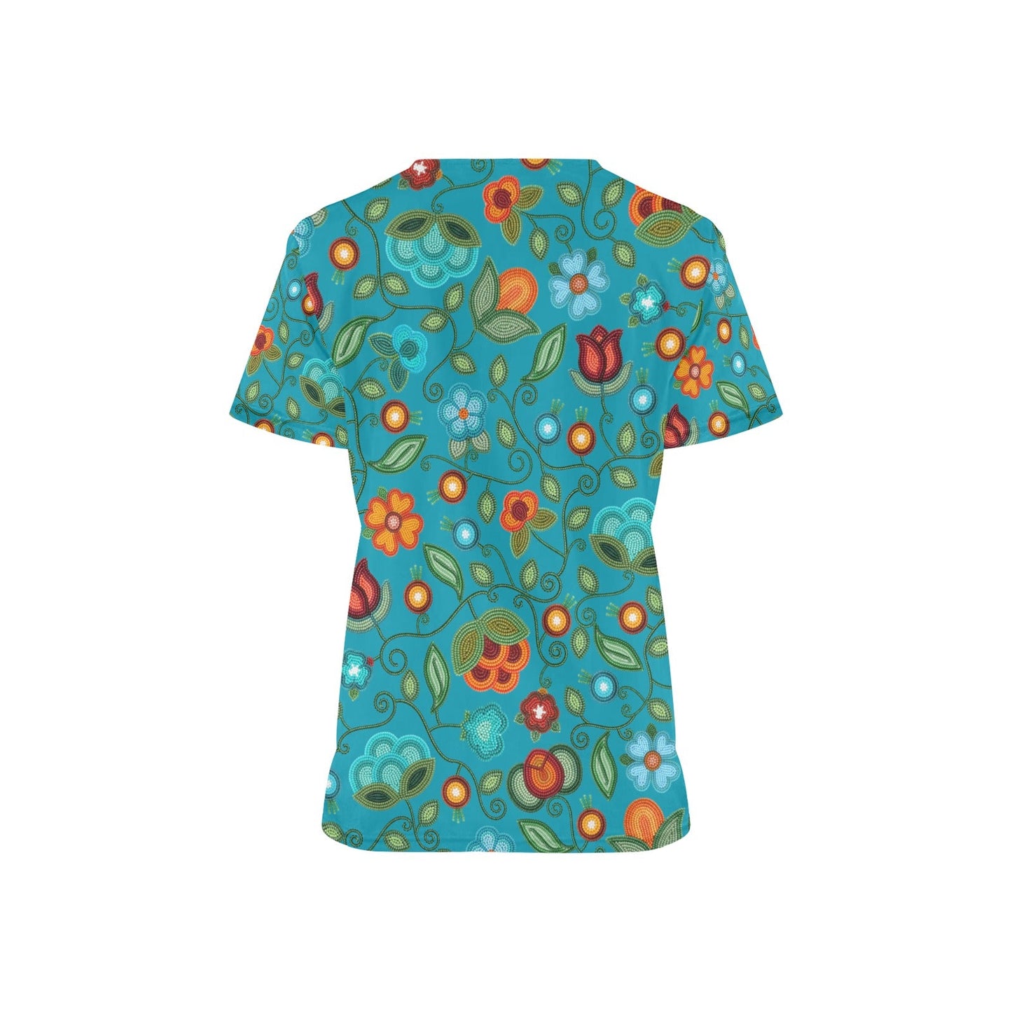 Prairie Fire Petals Ocean Scrub Top