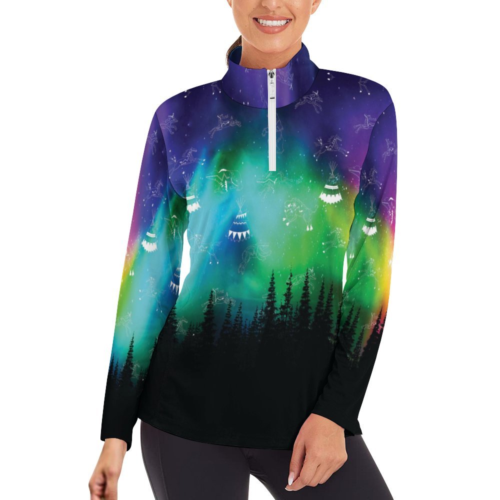 Aurora Medicine Animals Long Sleeve Yoga Shirt