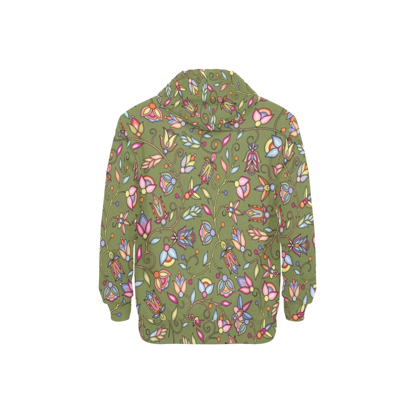 Buffalo Bloom Sage Men's Long Sleeve Fleece Hoodie