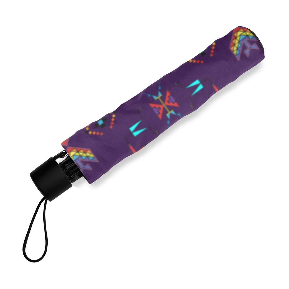 Rainy Chief Rainbow Dark Purple Foldable Umbrella