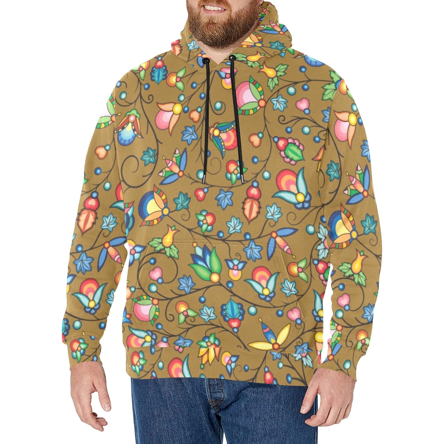 Prairie Plains Spirit Fall Leaves Men's Long Sleeve Fleece Hoodie