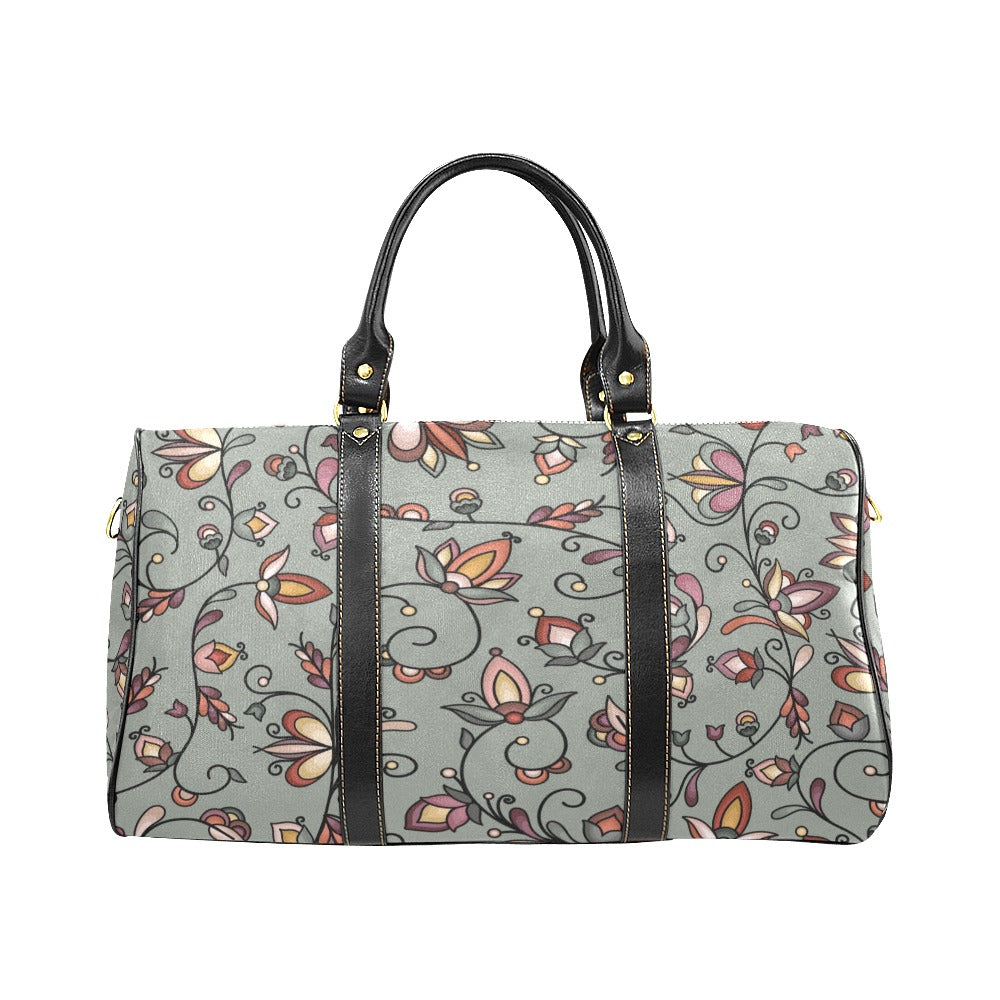 Burnt Sky Petals Green Large Travel Bag