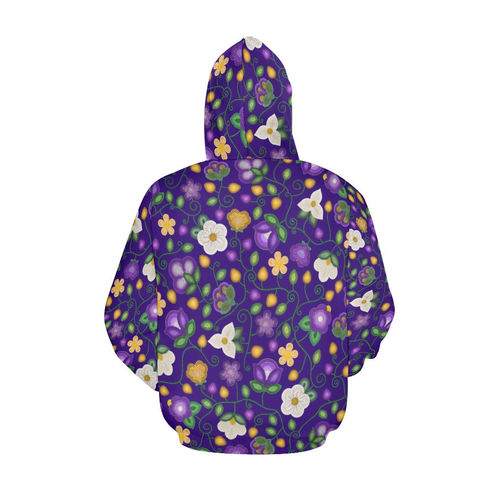 Midnight Moss Bloom Aubergine Hoodie for Men