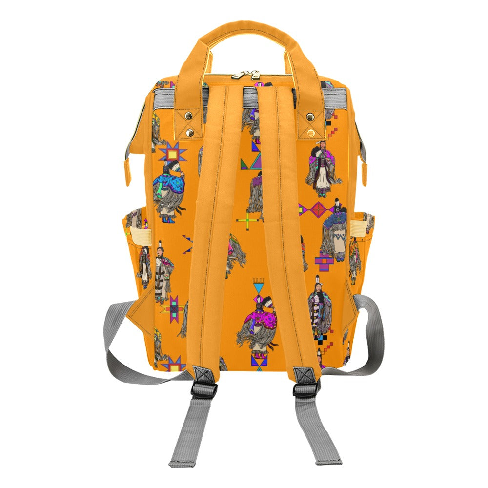 Women's Tradish Dancers Orange Multi-Function Diaper Backpack
