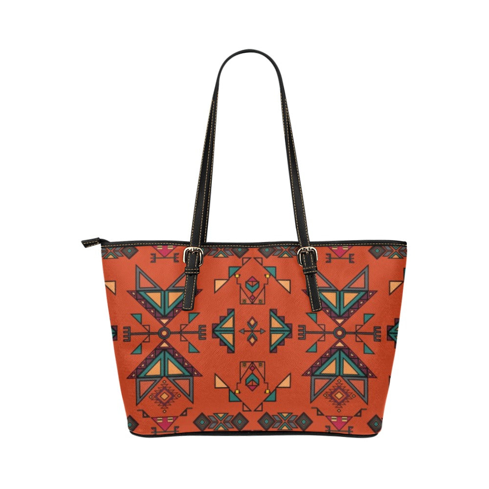 Arrow dawn Orange Leather Tote