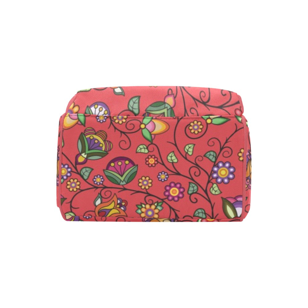 Heartbeat Petals Red Multi-Function Diaper Backpack