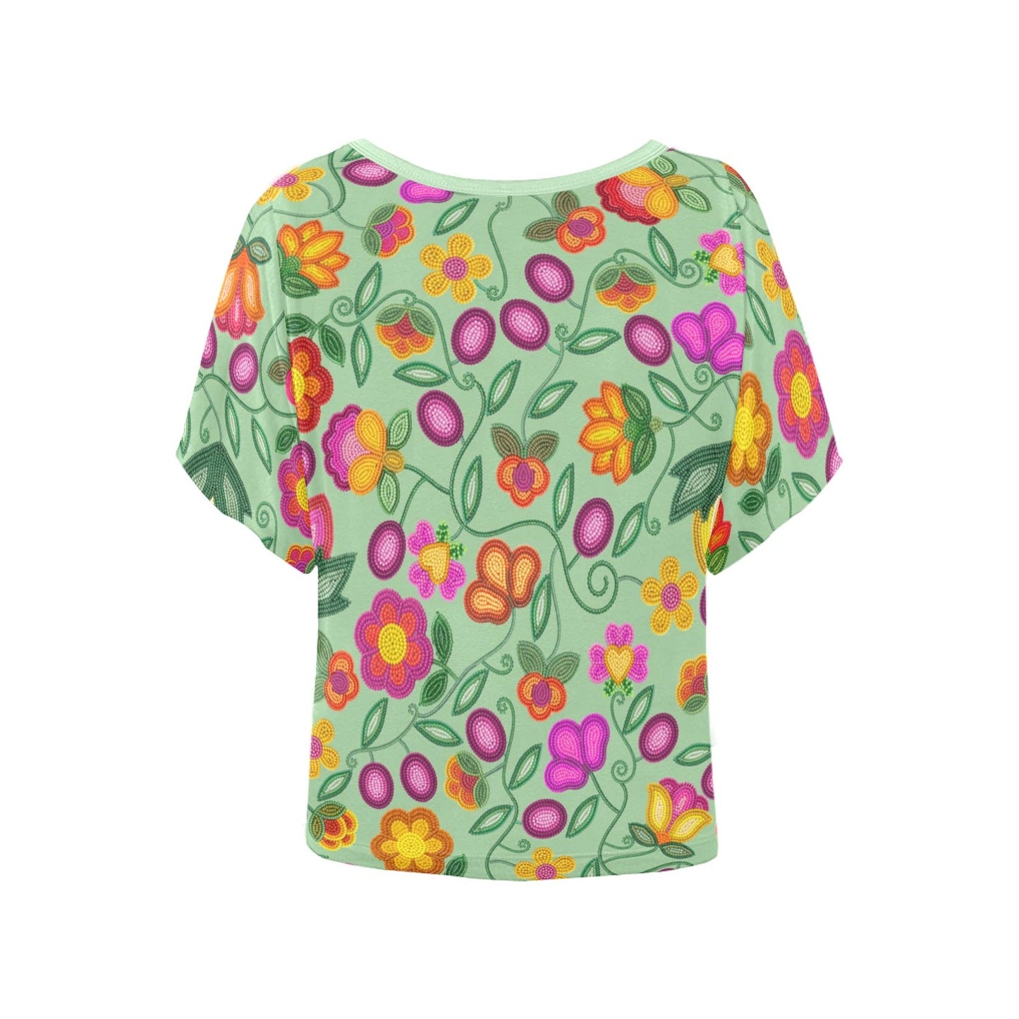 Boreal Bounty Green Batwing Blouse