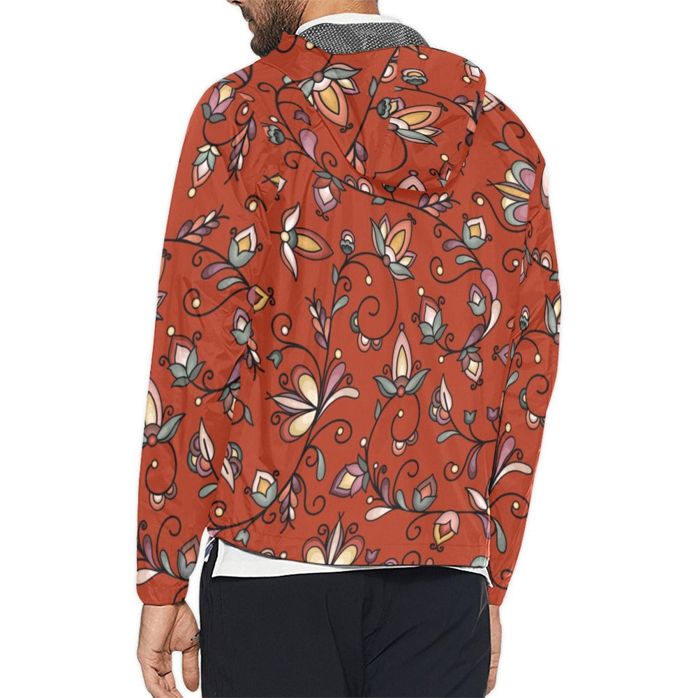 Burnt Sky Petals Red Men's Windbreaker