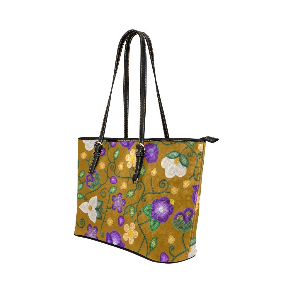 Midnight Moss Bloom Toffee Leather Tote