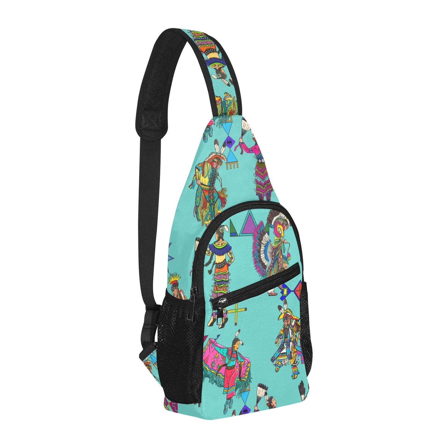 Grand Entry Dancers Eggshell Blue Chest Bag