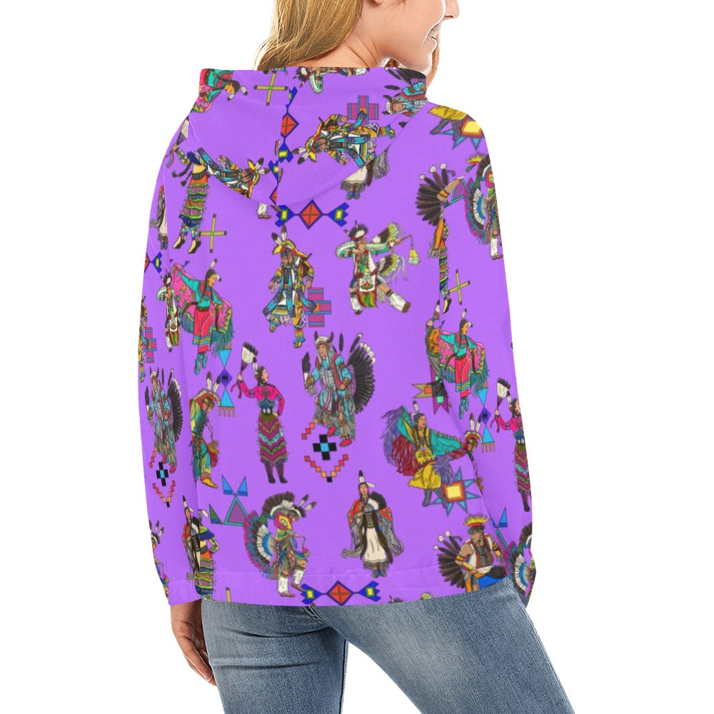 Grand Entry Dancers Purple Hoodie for Women