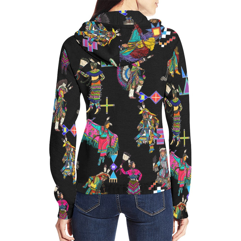 Grand Entry Dancers Black Full Zip Hoodie for Women